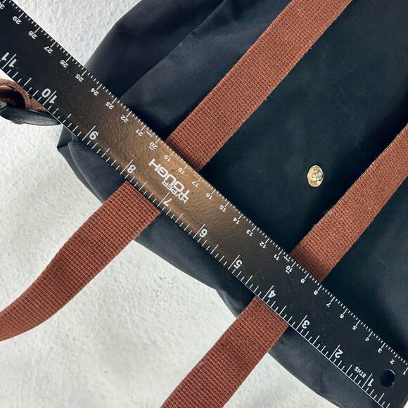 Longchamp Le Preage Black Brown Nylon Leather Backpack small capsule minimalist - Picture 7 of 16